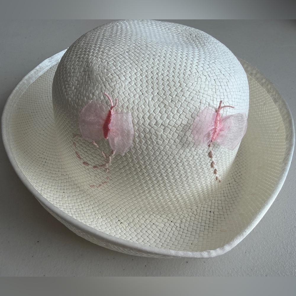 🩷🌸👒TARGET White Straw Easter🐰Hat NWT